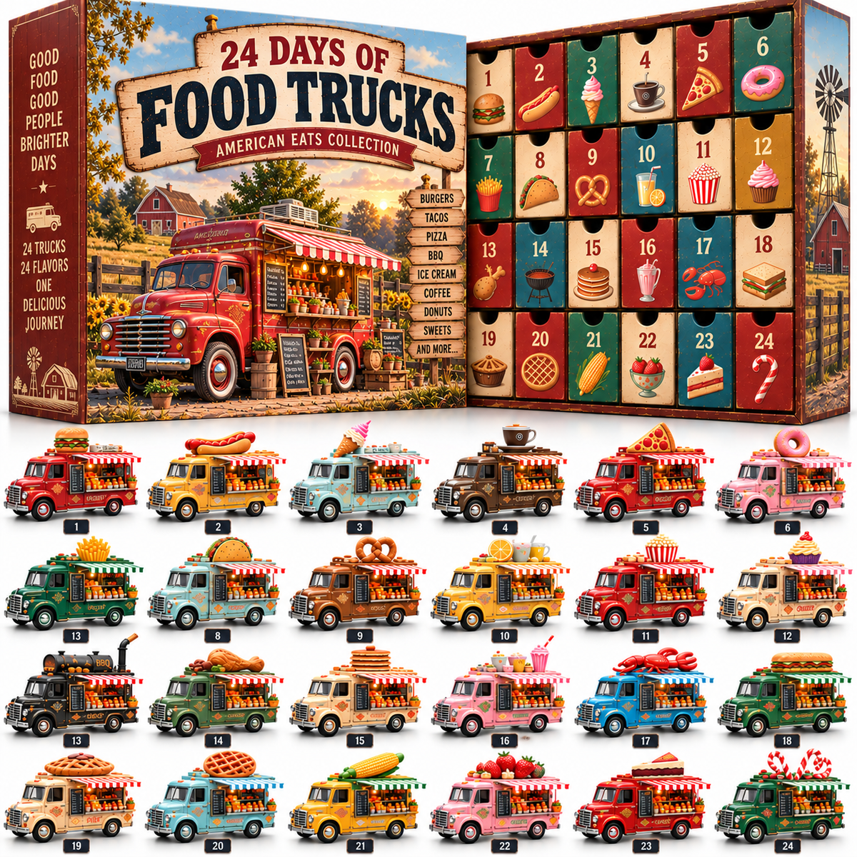 🚚 Hungry for Adventure?! 🍔 2026 American Roadside Eats – 24 Days of Food Truck Surprises!