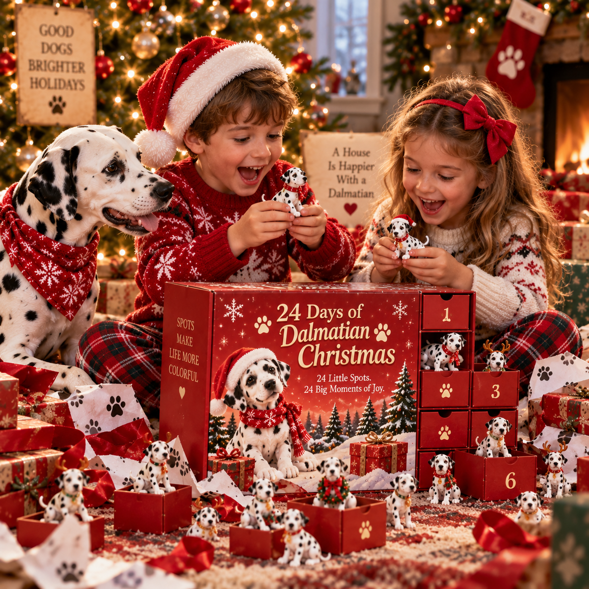 βοΈ SPOTS IN THE SNOWβ¦ IT MUST BE A DALMATIAN! πΎ24 Spotted Dog Collectible Countdown Set
