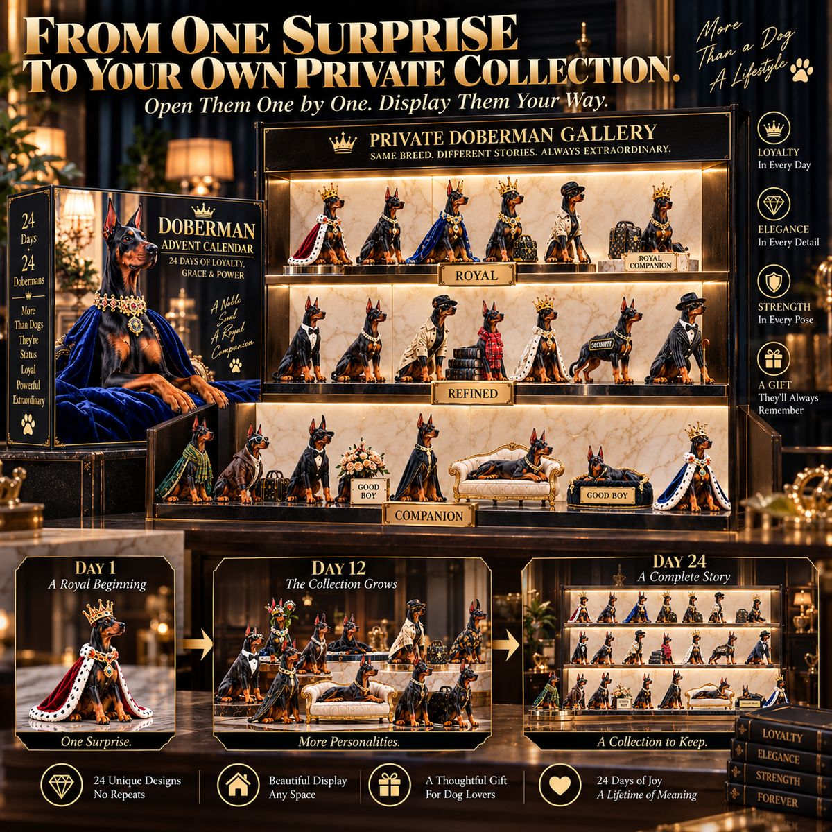 🐕🦺One Noble Soul, 24 Different Stories – Doberman Countdown Collection