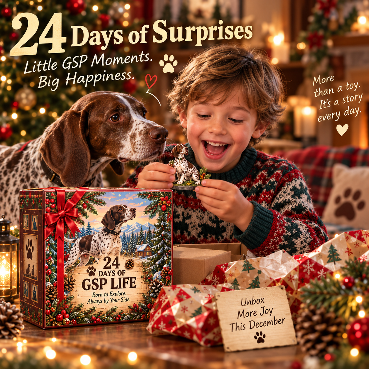 🐾 Born to Hunt. Born to Play. Born to Steal Your Couch! 😂 — 24 Days of GSP Life Advent Calendar 🎄