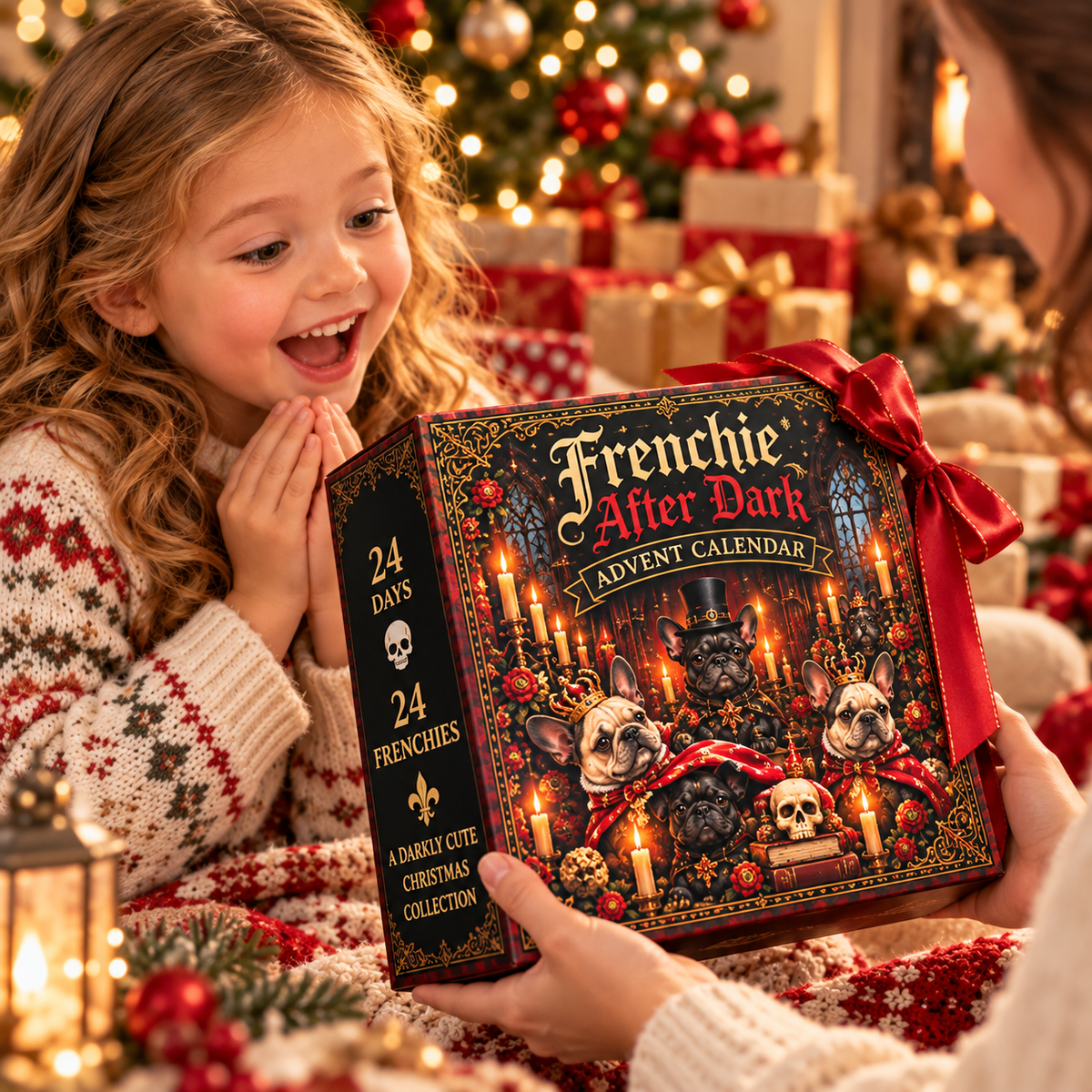 πΎ Frenchie After Dark π€ β 24-Day French Bulldog Advent Calendar π | Gothic Christmas Collectible Figurines & Unique Gifts for Frenchie Lovers π