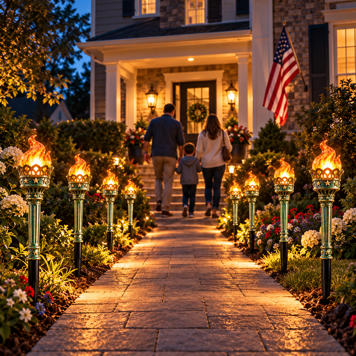 Liberty Flame – Solar Flickering Torch Pathway Lights
