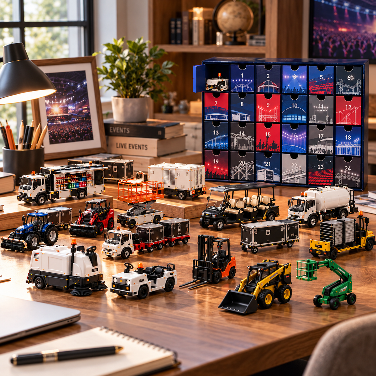 🔥 Ever Wonder What Happens Behind the Big Show?! 🏟️ 2026 Event Venue Vehicles Advent Calendar – 24 Days of Hidden Adventures!