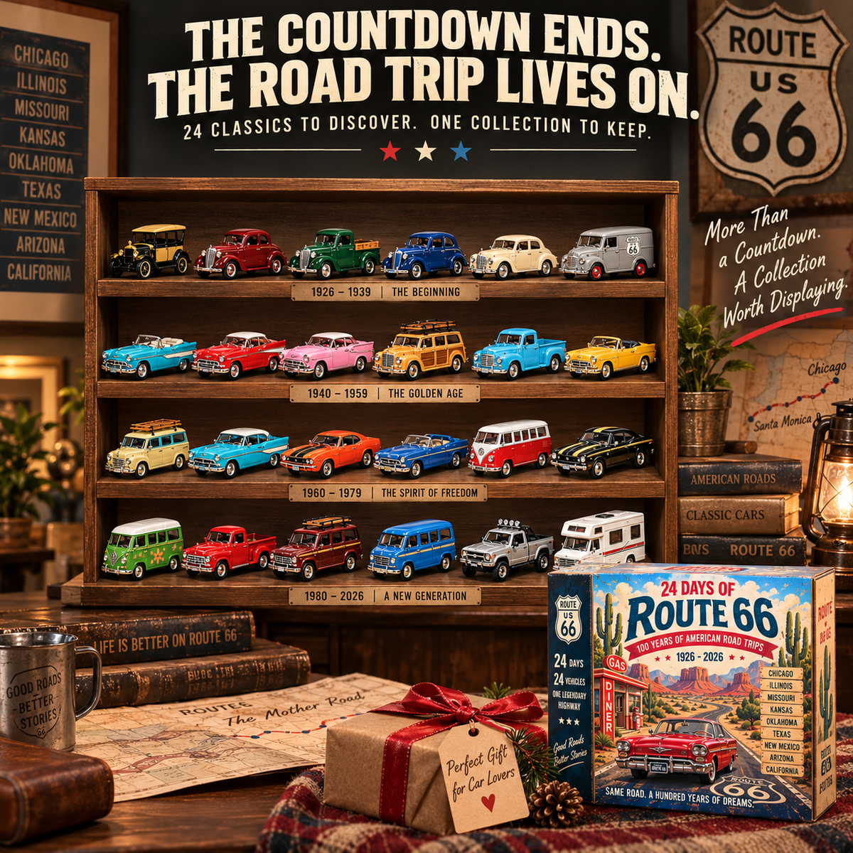 🏜️ Route 66 Centennial 1926–2026 – 24 Classic Cars, 100 Years of American Road Trips!