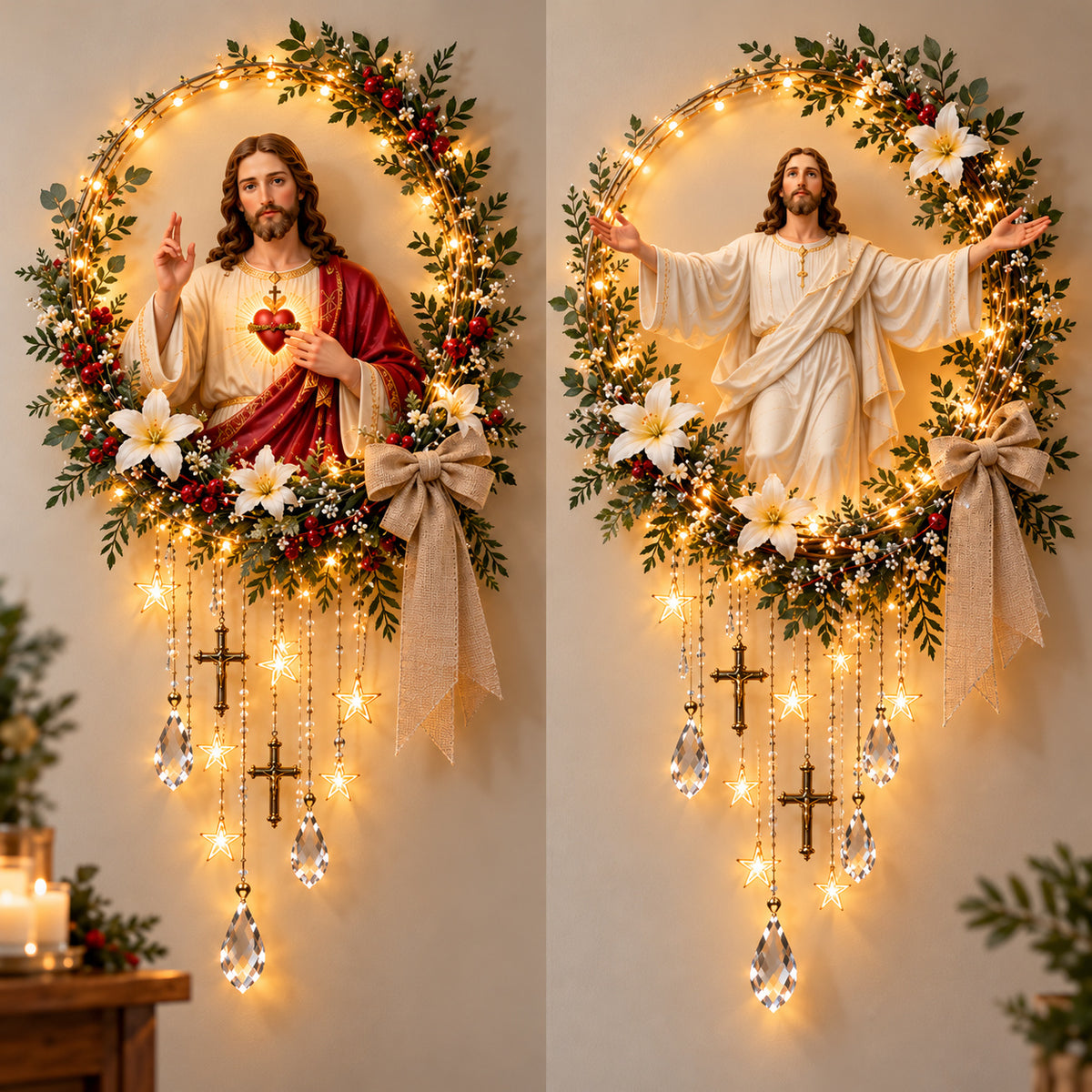 ✝️ Light of His Love– Illuminated Jesus Wall Hanging