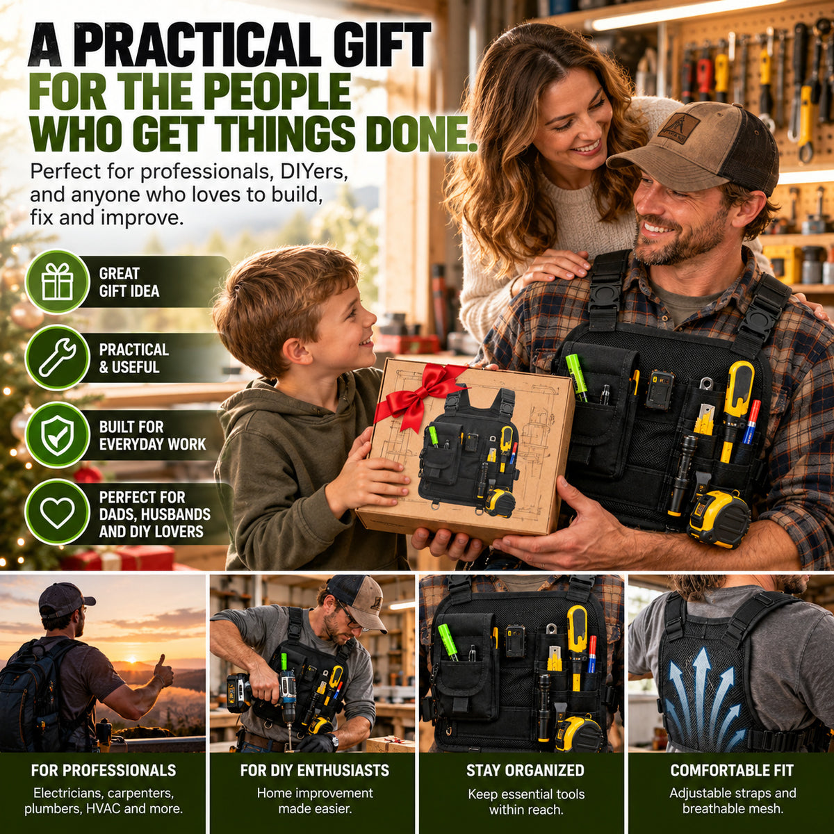 🔥 Tired of Searching for Your Tools?! 🛠️ Hands-Free Chest Tool Organizer – Work Smarter, Keep Tools Closer!