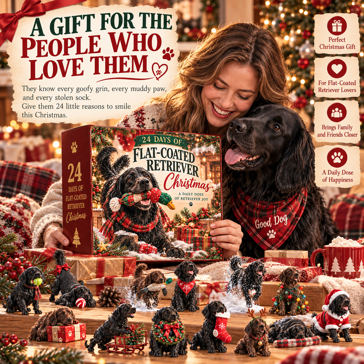 🐾 Flat-Coated Retriever Advent Calendar 2026 🎄 – 24 Days of Love, Laughter & Little Mischief ❤️