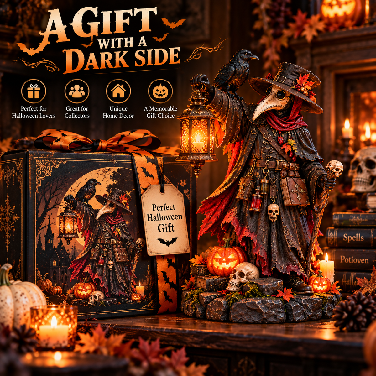 🐦⬛Plague Doctor Illuminated Halloween Figurine