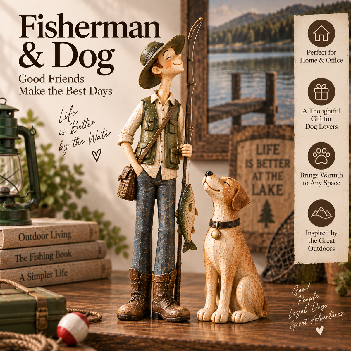 β³ Golfer & Loyal Dog Figurine Set πΎ β Heartwarming Golf Decor & Unique Gift for Golf Lovers
