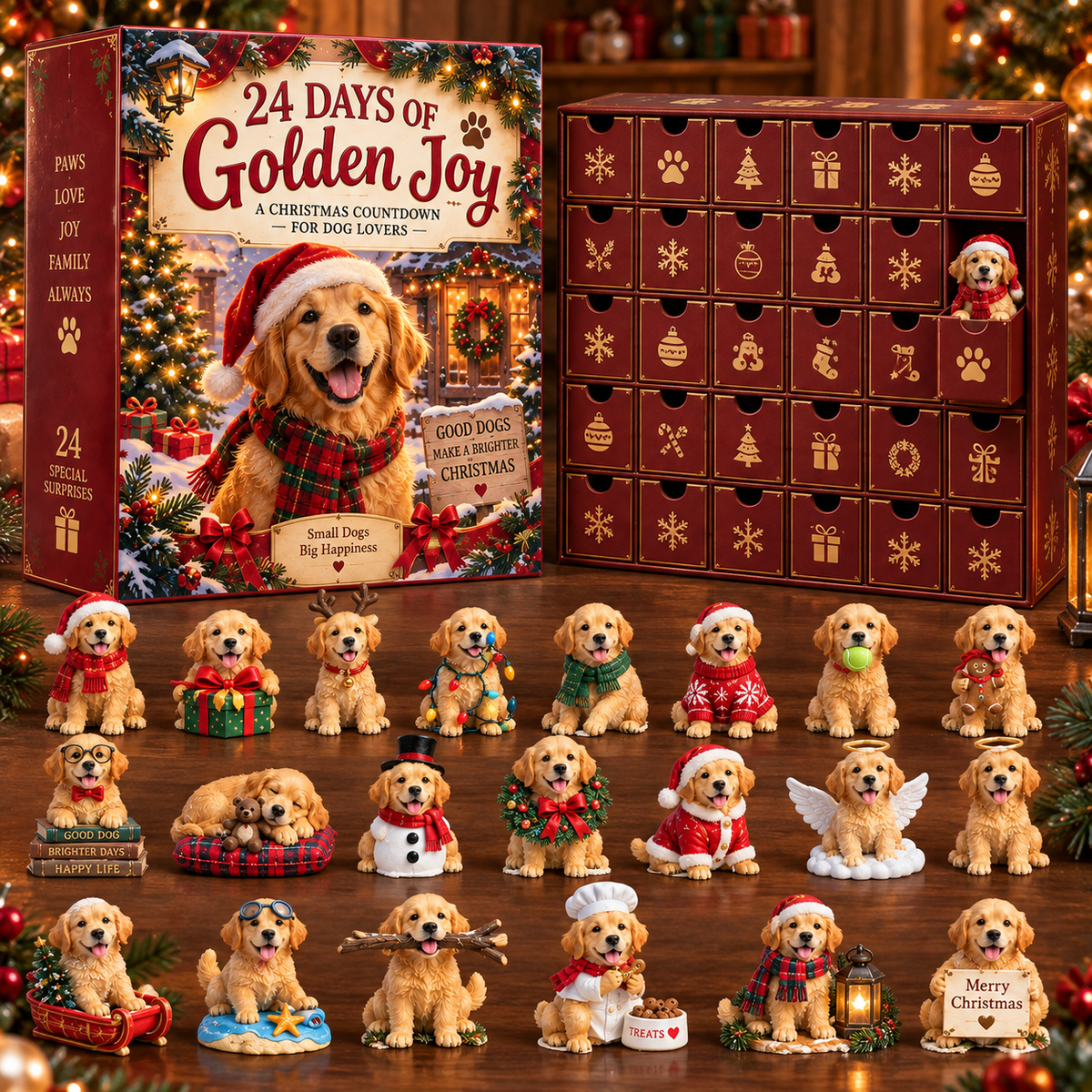 π₯Hot Sale 50% OFF!ππΎ24 Days of Golden Joy β Golden Retriever Christmas Advent Calendar