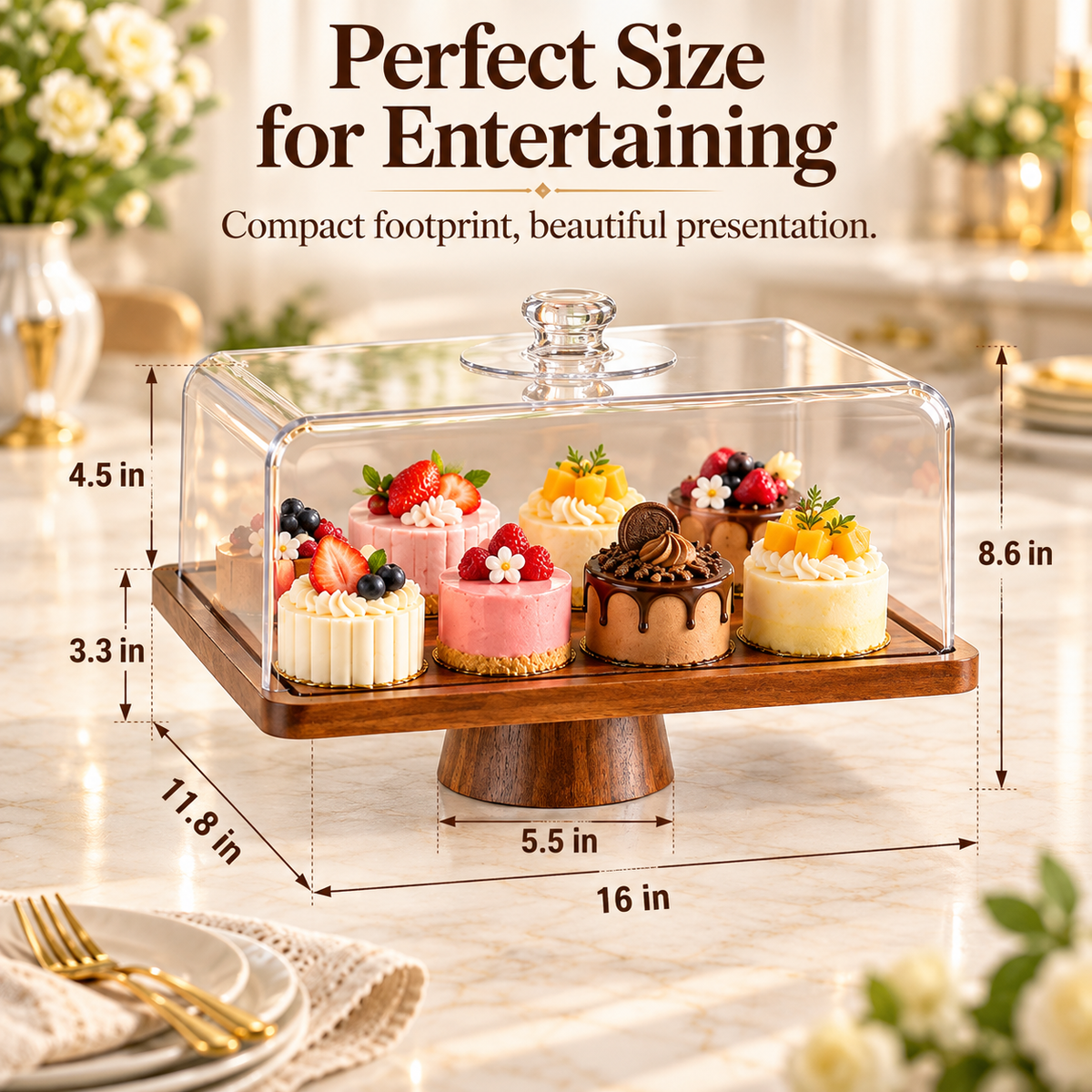 🥂 🍰The All-in-One Hosting Essential — Cake Stand, Serving Tray & Drink Dispenser