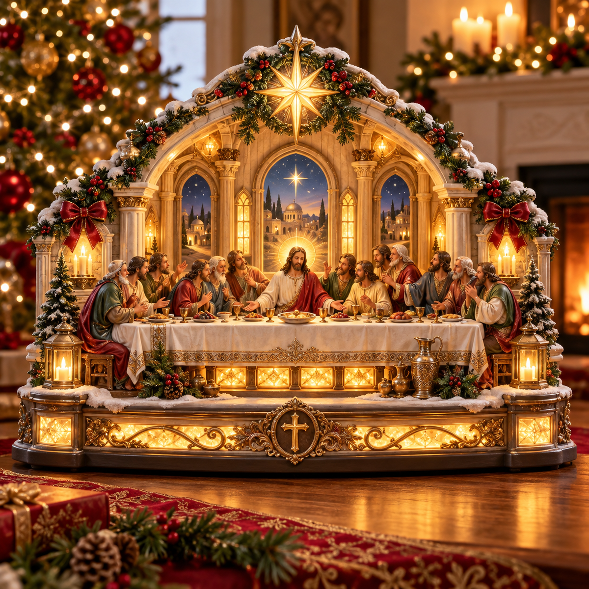 ✨ Ready to Bring Faith to Life?! ✝️ 2026 Lighted Last Supper Christmas Village – A Glowing Celebration of Love & Hope!