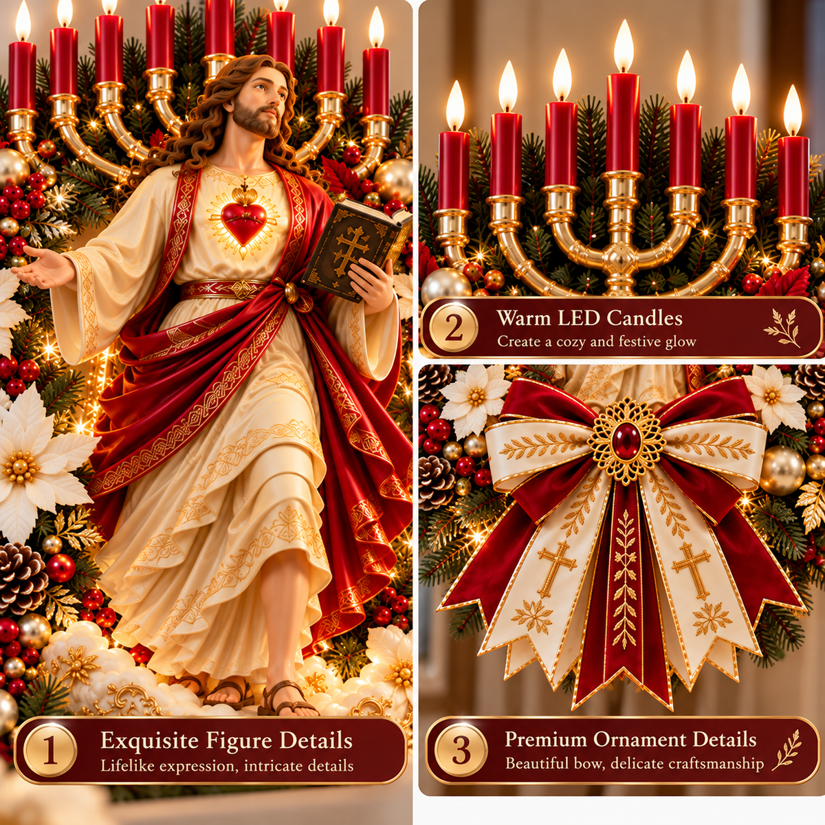 ❤️Loved by Over 60,000 Customers! 🔥Jesus Sacred Heart Christmas Wreath