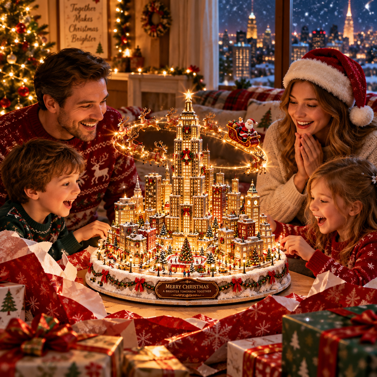 🎅Wait… Is Santa Flying Around Your City?! 🦌 2026 Magical Christmas City Light-Up Village