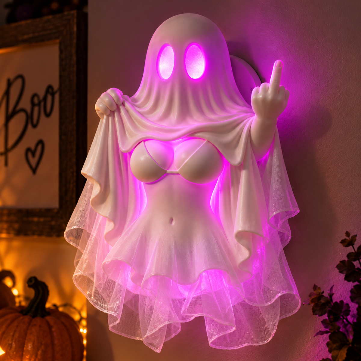 ๐ป๐ BOO? NAH THIS GHOST HAS ATTITUDE๐ Sassy Sexy Ghost Wall Light