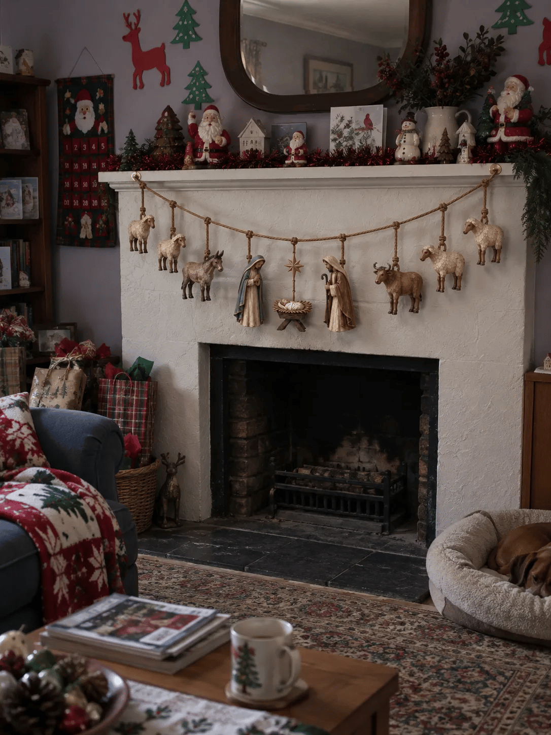 Handcrafted Wooden Nativity Garland