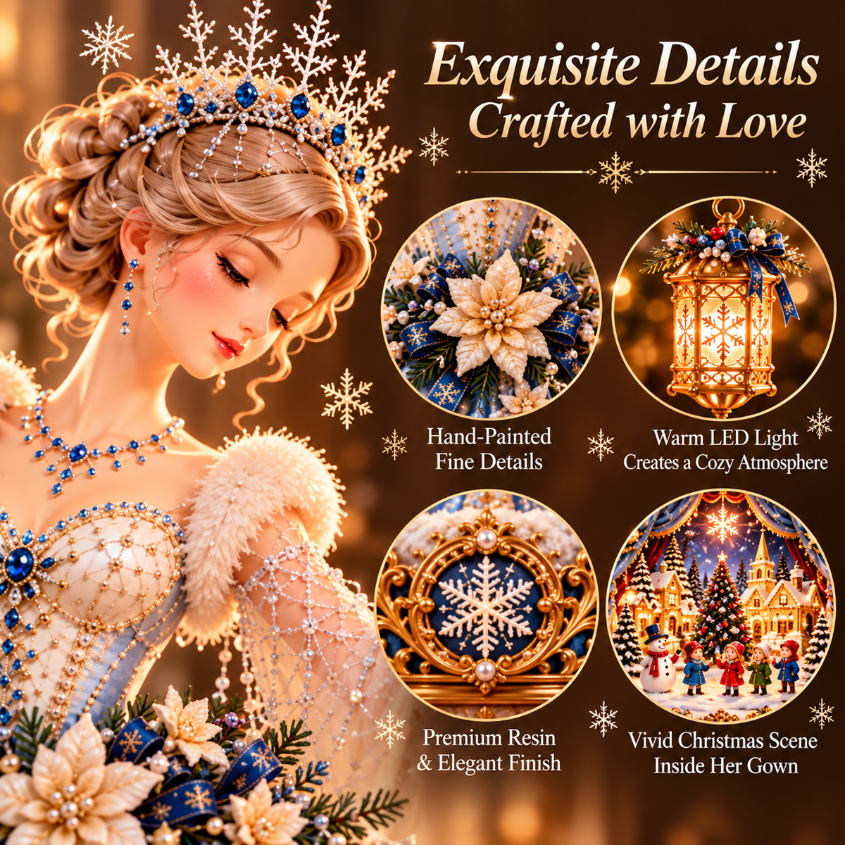 ❄️ Enchanted Winter Ballerina Christmas Lamp ✨ – Light-Up Snow Village Figurine | Magical Holiday Decor & Gift