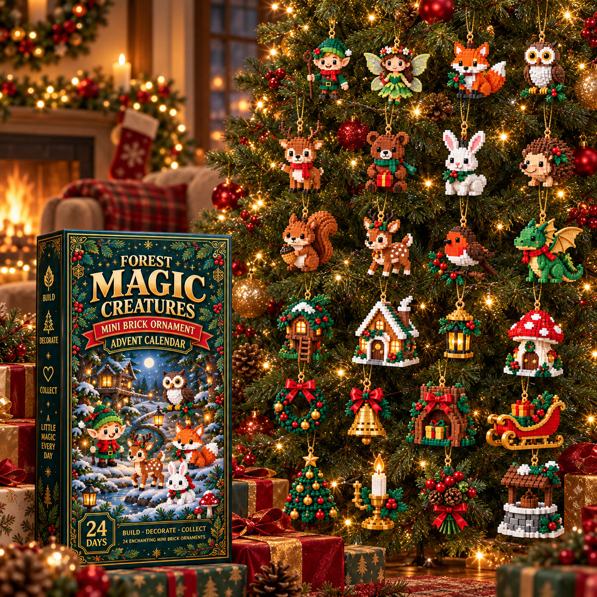 🎄 Build a Little Christmas Magic Each Day – 24 Mini Forest Ornament Countdown