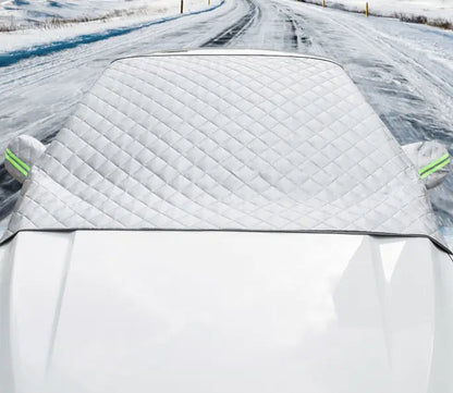 ☀️❄️ One Cover, Every Season! – All-Weather Windshield Protector with Mirror Covers Fits Cars, SUVs & Trucks
