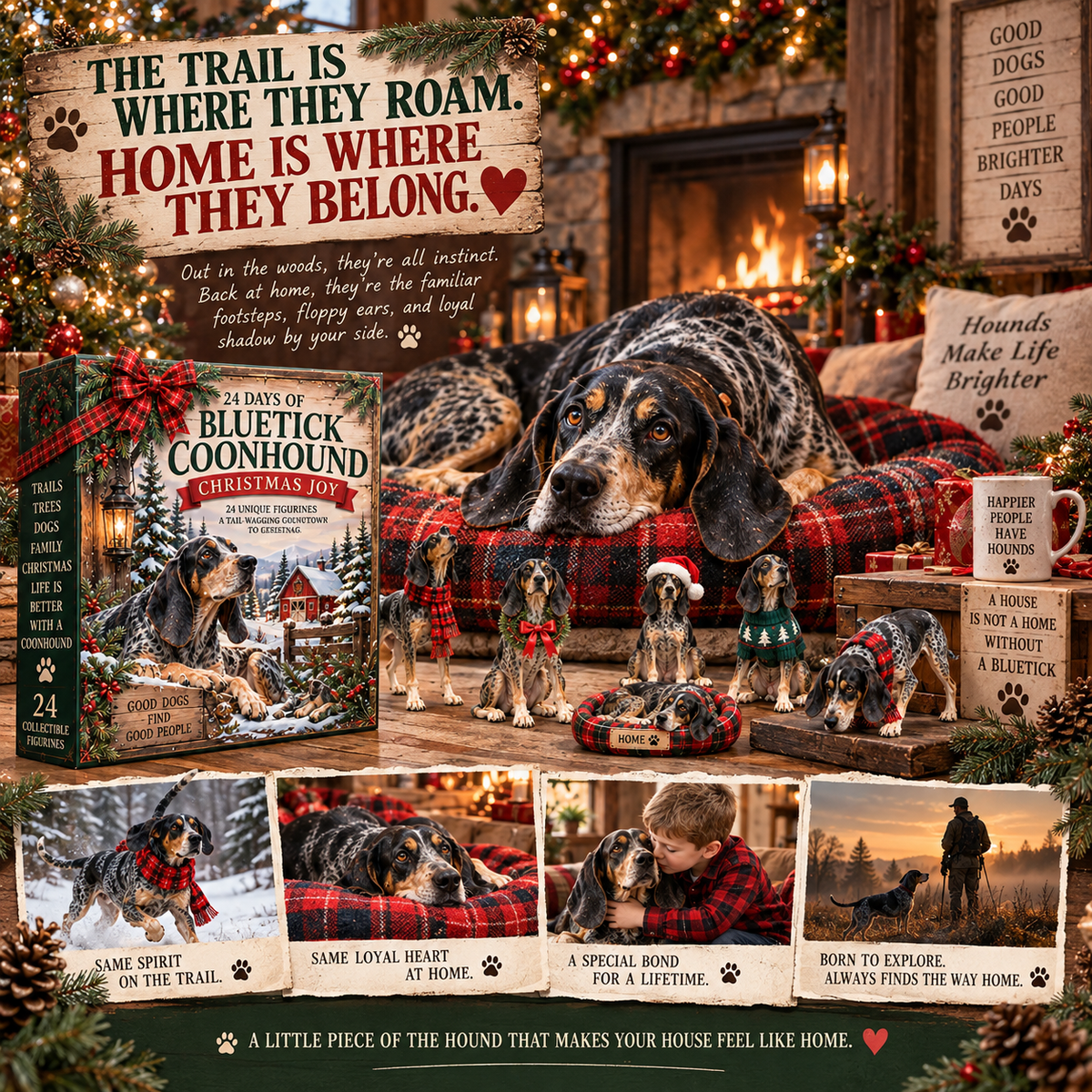 24 Days of Bluetick Coonhound Love — Born to Follow the Trail, Always Finds Home ❤️🎄