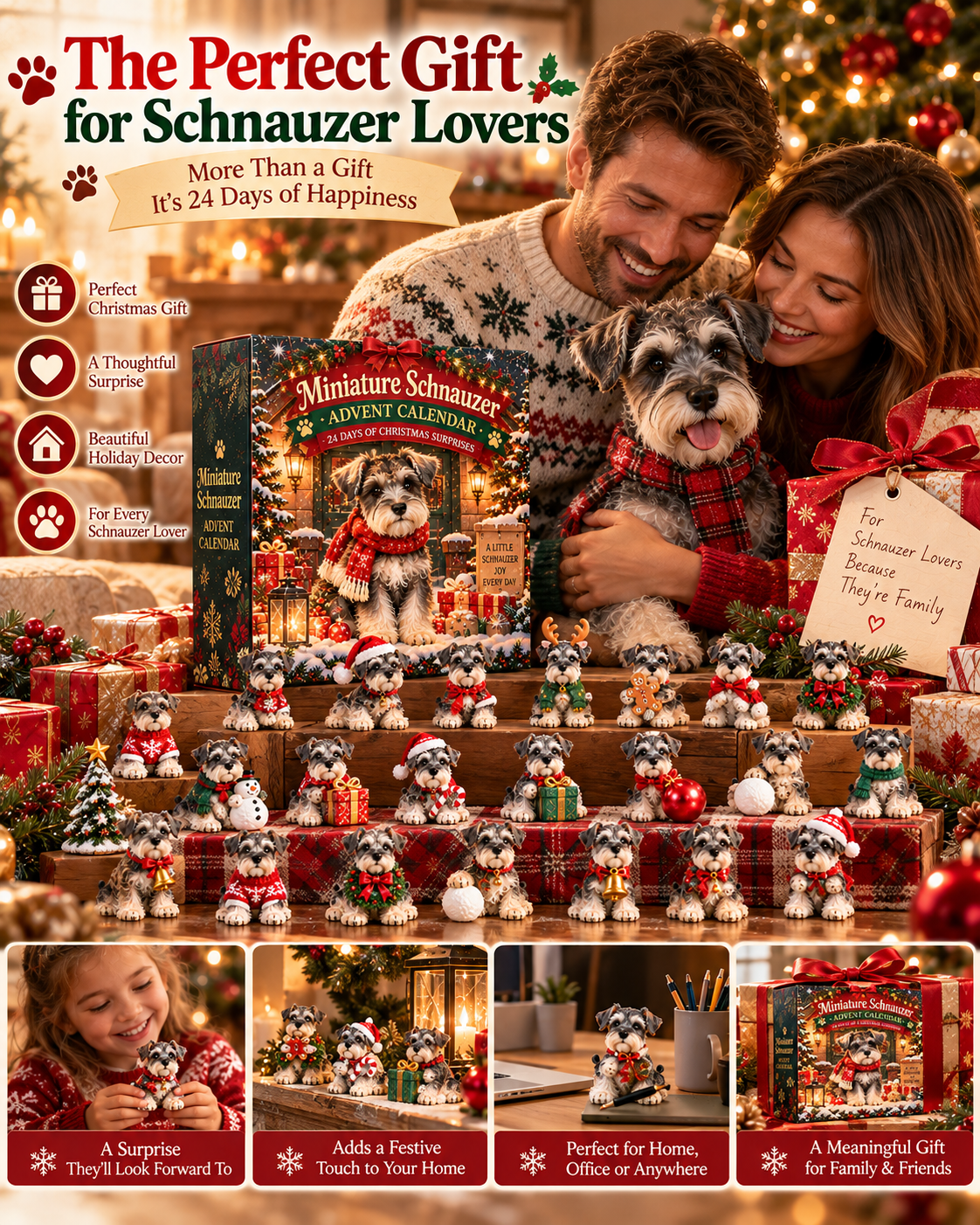 2026 Miniature Schnauzer Christmas Countdown – 24 Little Companions 🐾