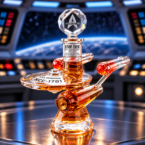 STAR TREK 60TH ANNIVERSARY U.S.S. ENTERPRISE NCC-1701 Edition Whiskey Bottle