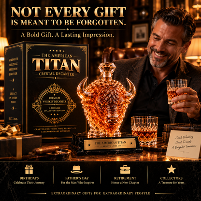 🔥 More Than a Decanter!  The American Titan – A Bold Bison Crystal Whiskey Collectible