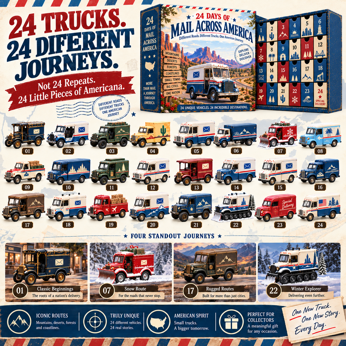 🔥🚚24 Days of Mail Across America – Vintage Postal Truck Advent Calendar 🚚🇺🇸