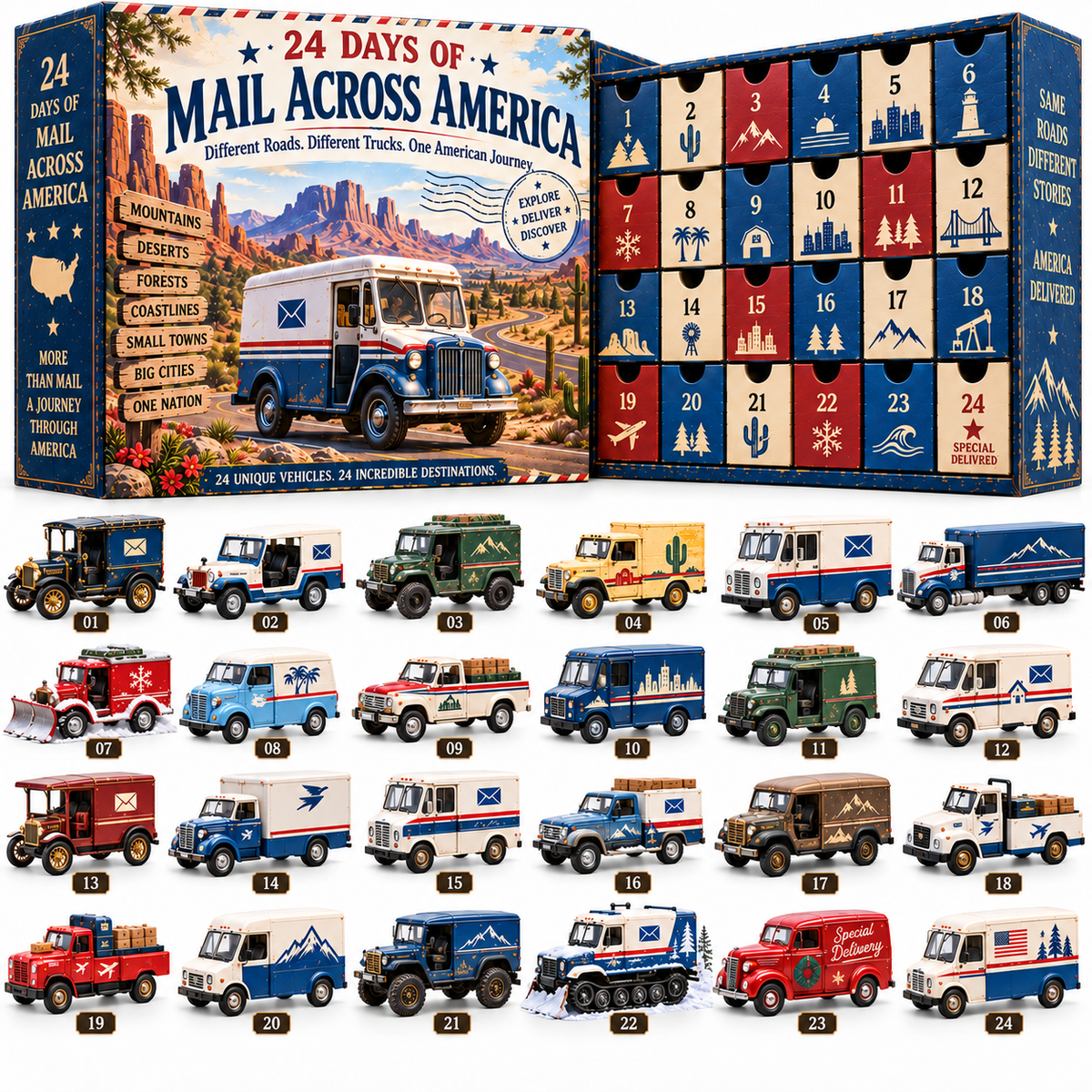 🔥🚚24 Days of Mail Across America – Vintage Postal Truck Advent Calendar 🚚🇺🇸
