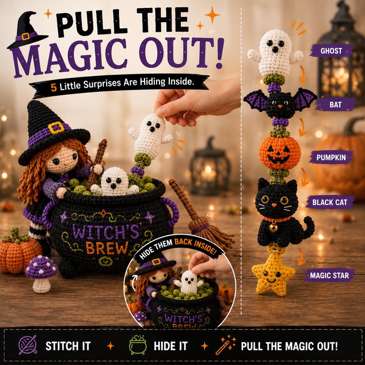 🎃 Stitch a Little Magic – Halloween Witch’s Brew DIY Crochet Kit