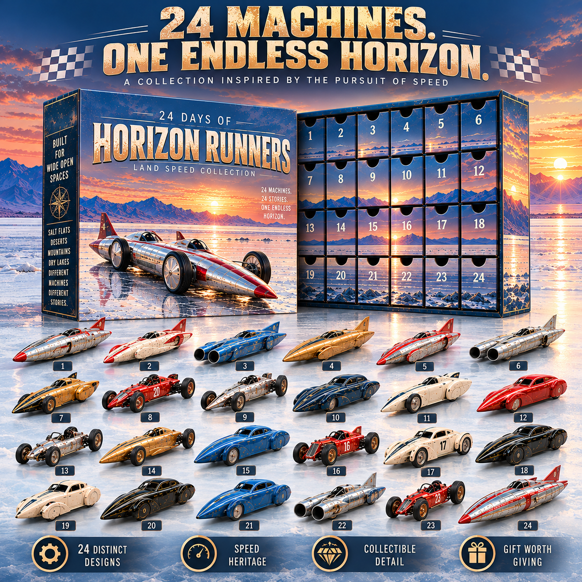 🏁 Chase the Horizon! 🚀 2026 Land Speed Legends – 24 Days of Speed & Adventure!