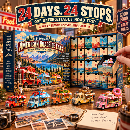 🚚 Hungry for Adventure?! 🍔 2026 American Roadside Eats – 24 Days of Food Truck Surprises!