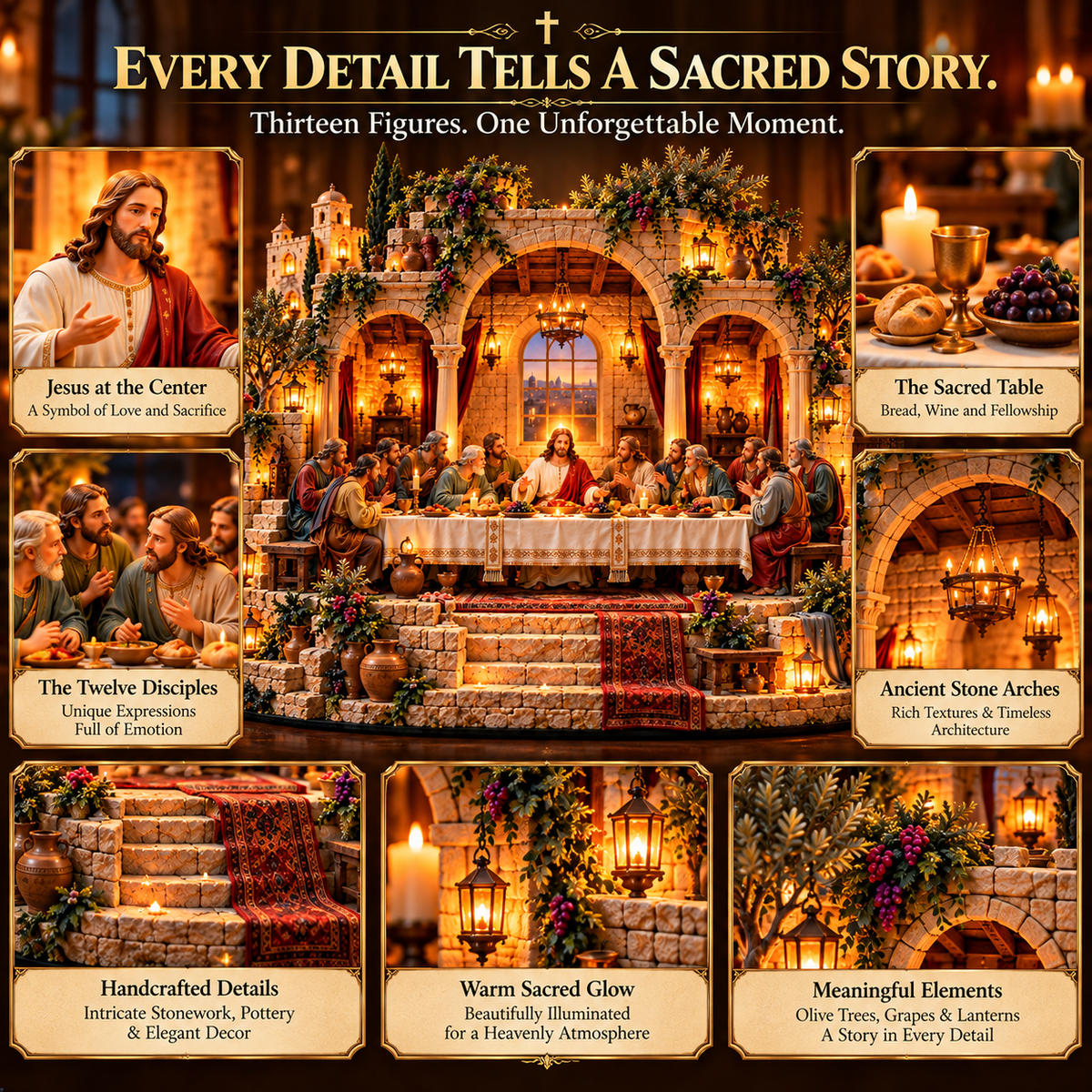 ✝️ One Table, Eternal Love ✨ The Last Supper LED Sanctuary – A Timeless Story of Faith & Family