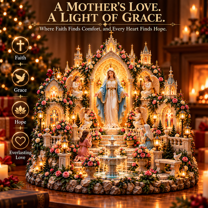 🌹 A Mother's Love, A Light of Grace ✨ Virgin Mary LED Sanctuary – Faith, Hope & Everlasting Love