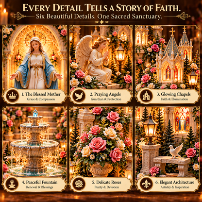 🌹 A Mother's Love, A Light of Grace ✨ Virgin Mary LED Sanctuary – Faith, Hope & Everlasting Love