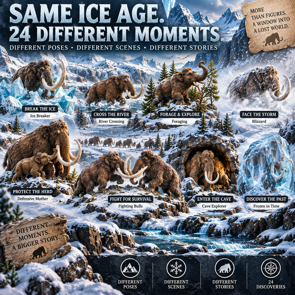 🦖🦣🪽🐾24 Days of Discovery — T-Rex, Pterosaurs, Woolly Mammoths & Mountain Lions Collection