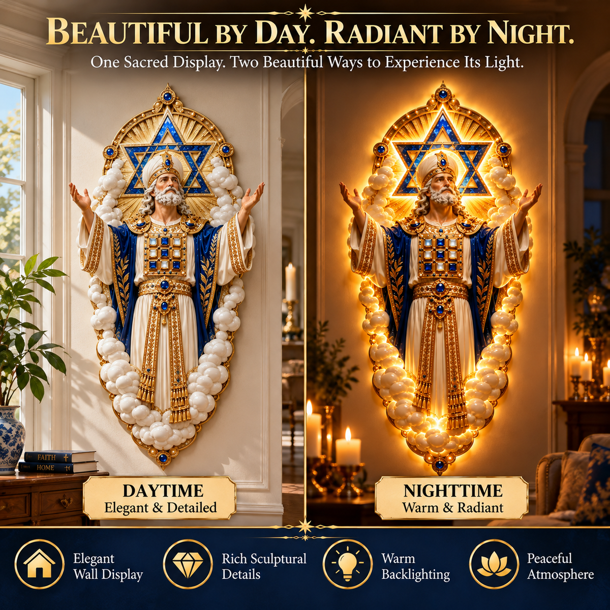 ✨ A Light of Faith & Blessings – Sacred LED Wall Art of Hope & Protection