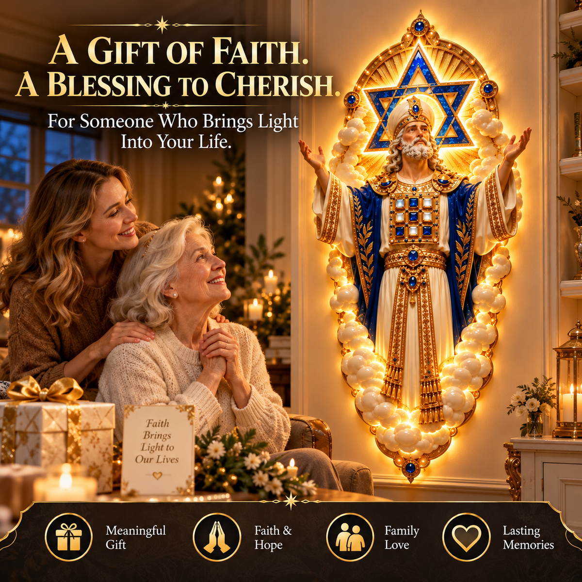 ✨ A Light of Faith & Blessings – Sacred LED Wall Art of Hope & Protection