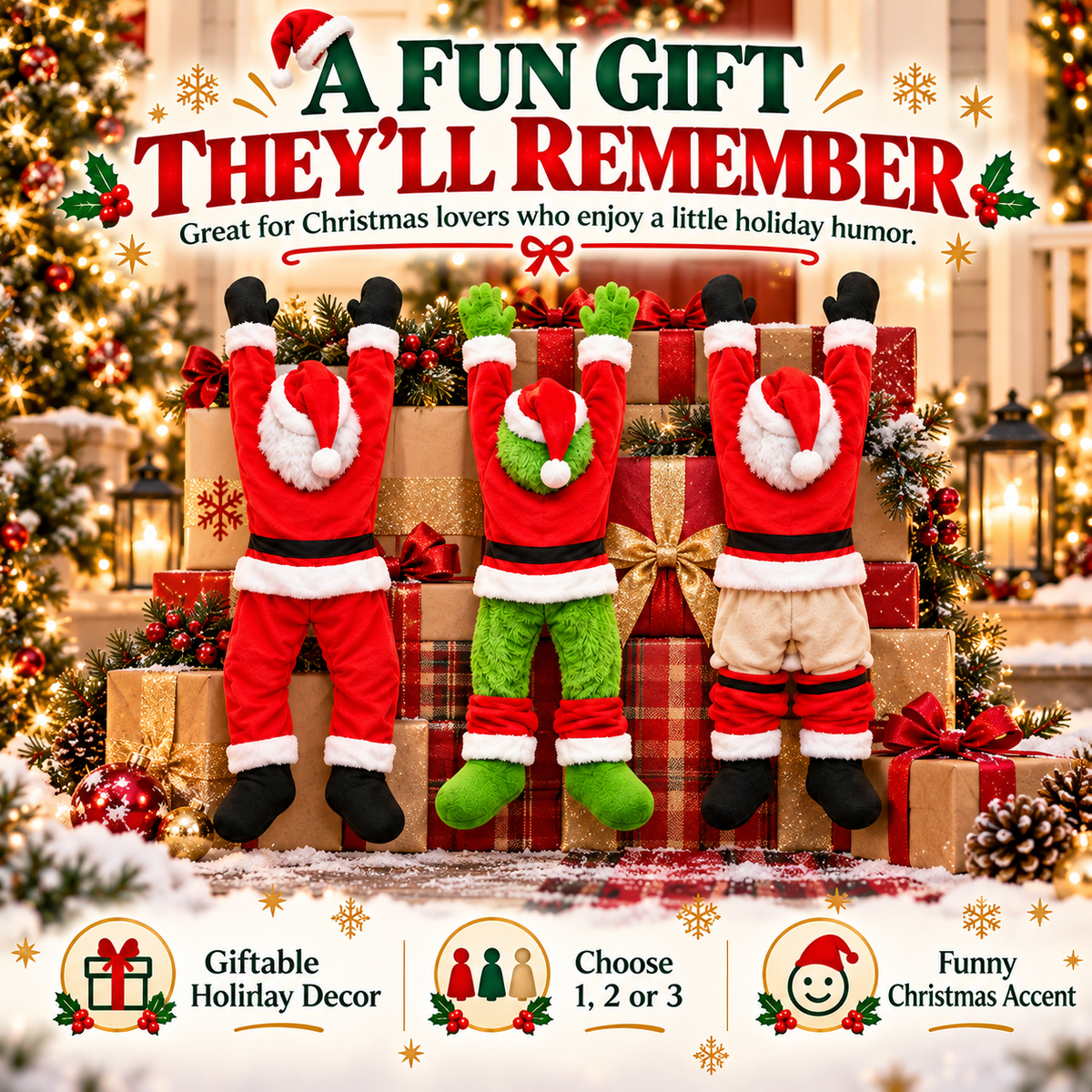 😂 Santa's Hanging Around Again! 🎅 2026 Funny Christmas Porch & Balcony Decor!