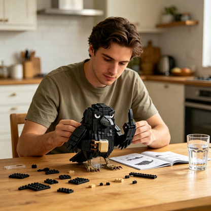 ☕ Zero Patience, Full Cup – Sarcastic Crow Building Block Set