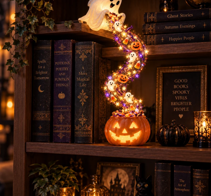 🎃Hot Sale 45% OFF！ Halloween Magic Cascade Shelf Light Collection - Enchanted Bookcase Decor