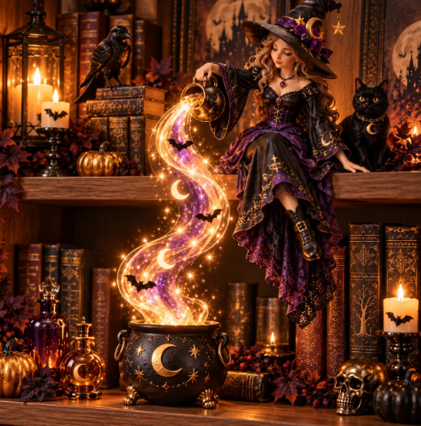 🎃Hot Sale 45% OFF！ Halloween Magic Cascade Shelf Light Collection - Enchanted Bookcase Decor