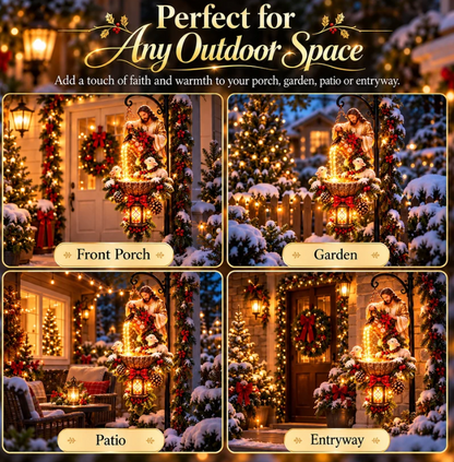 🔥Last Day 50% OFF- Jesus Blessing Hanging Fountain - Lighted Christian Christmas Garden Decor