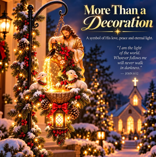 🔥Last Day 50% OFF- Jesus Blessing Hanging Fountain - Lighted Christian Christmas Garden Decor