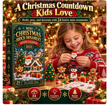 ❤️🎁 24-Day Mini Christmas Brick Ornament Advent Calendar – Build a Little Christmas Magic Every Day!
