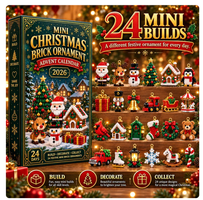 ❤️🎁 24-Day Mini Christmas Brick Ornament Advent Calendar – Build a Little Christmas Magic Every Day!