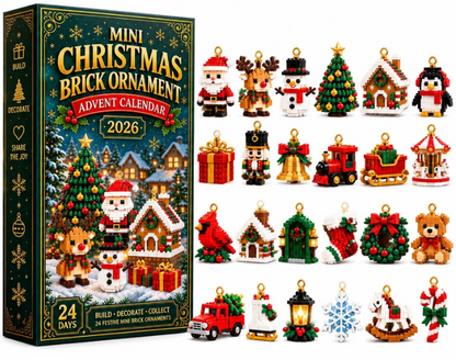 ❤️🎁 24-Day Mini Christmas Brick Ornament Advent Calendar – Build a Little Christmas Magic Every Day!