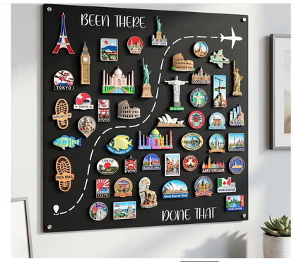 ✈️🌍 Been There, Loved That! ❤️Travel Magnet Board- Give Your Travel Memories a Home