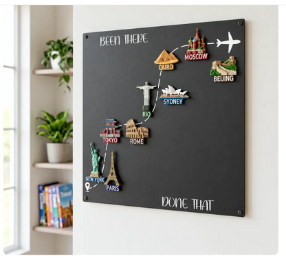 ✈️🌍 Been There, Loved That! ❤️Travel Magnet Board- Give Your Travel Memories a Home
