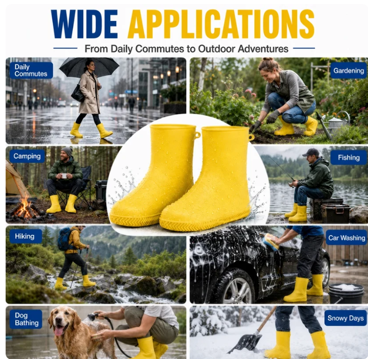 🌧️ Keep Your Shoes Clean, Dry & Ready for Anything! 👟 Heavy-Duty Waterproof Shoe Covers